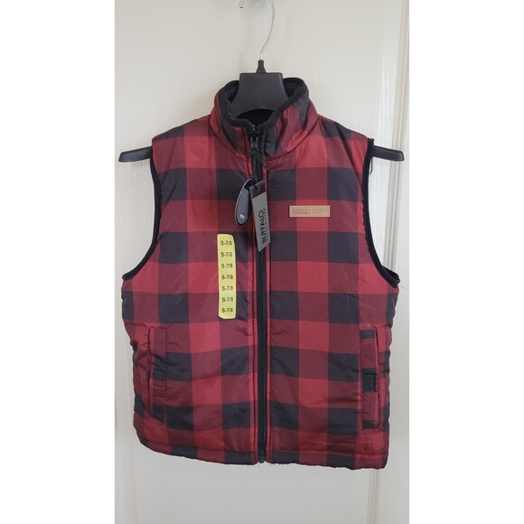 NWT Boy's Vest Puffer Reversible Buffalo David Bitton Fleece Vest Small. - Picture 3 of 5